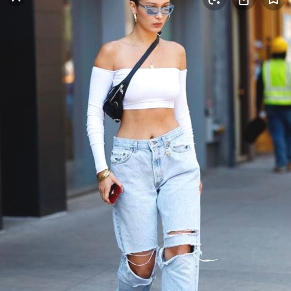 Wide leg boyfriend jean